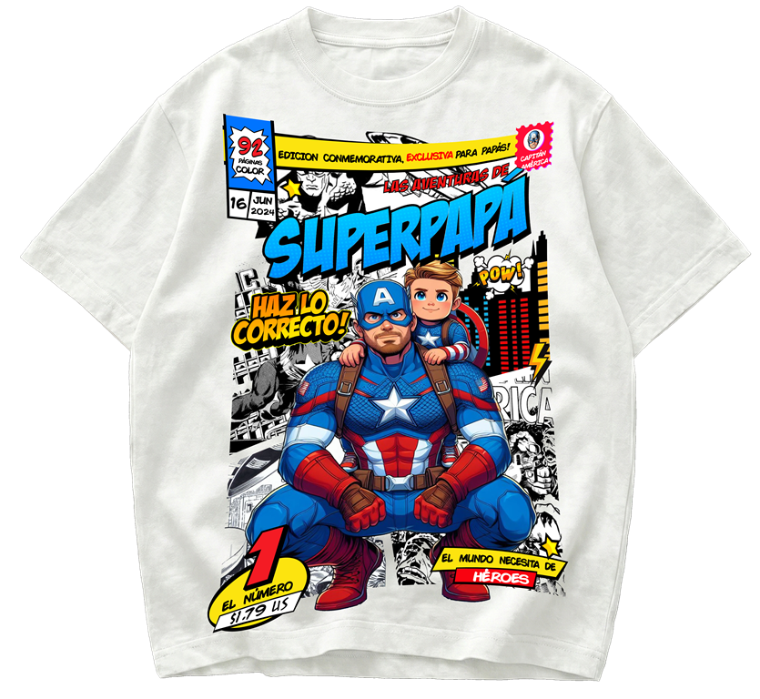 Playera Día del Padre Capitán América lo correcto