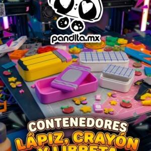 Contenedores Lápiz, Crayón y Libreta con Adornos