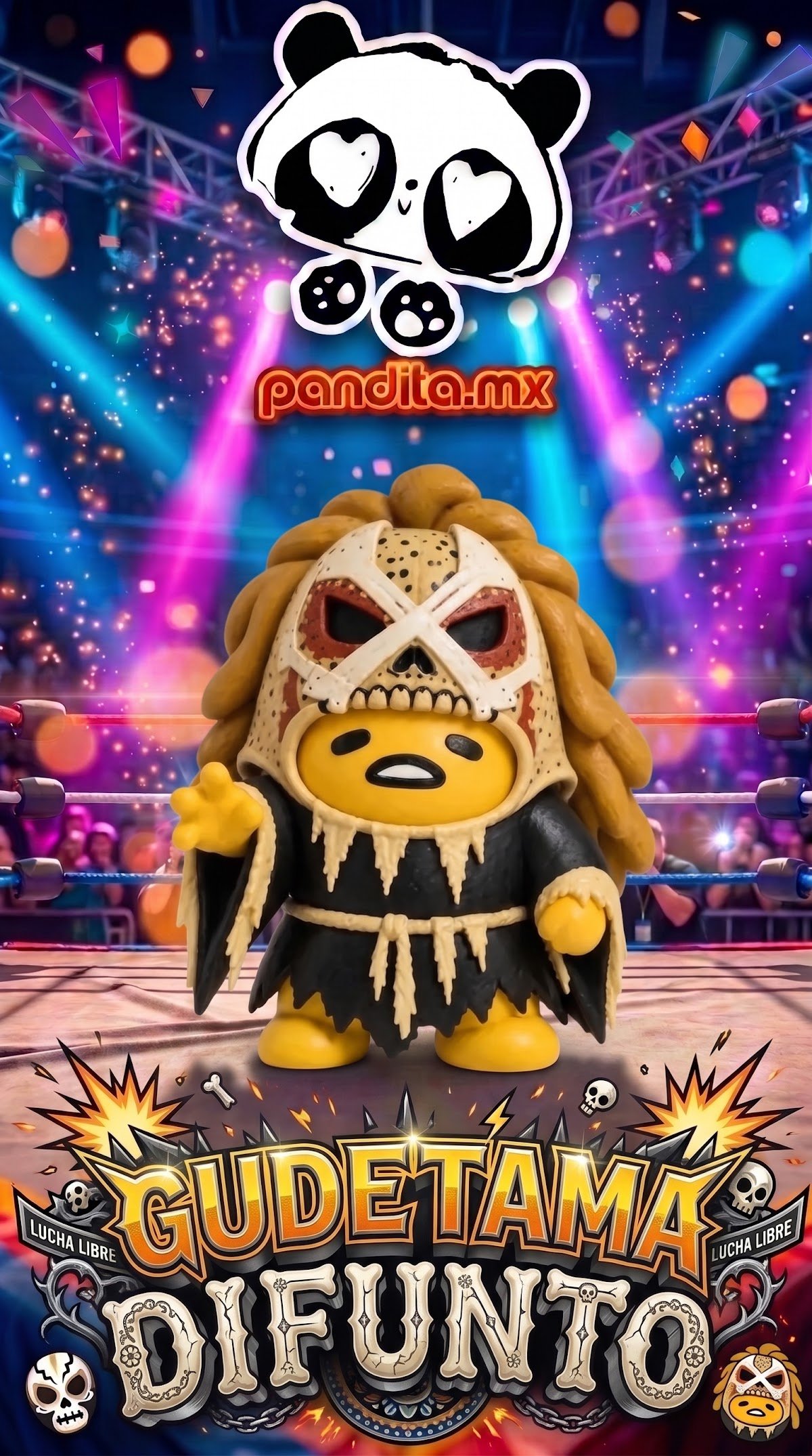 Figura Luchador Gudetama "Difunto" 9 cm