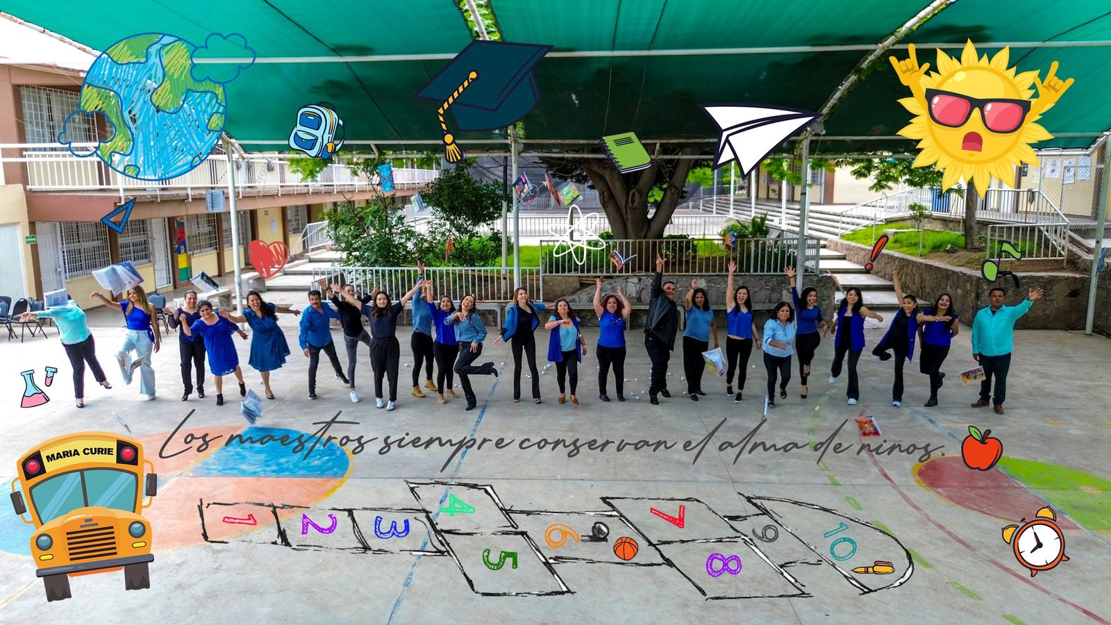 Foto de maestros con diseño de generación