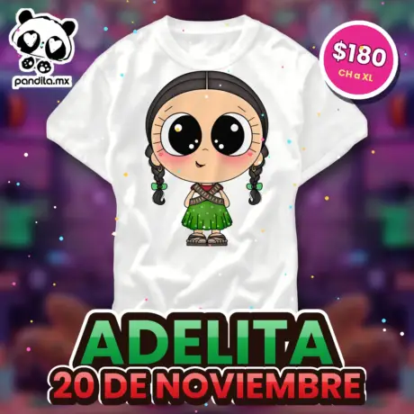 Playera Adelita Blanca - pandita.mx