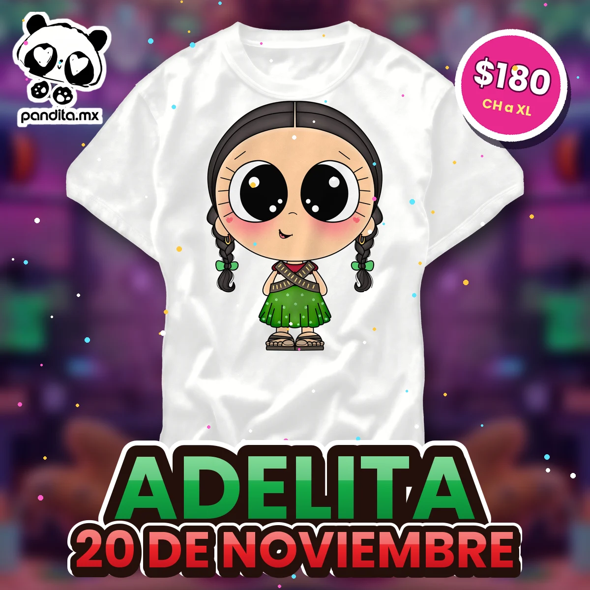 Playera Adelita Blanca - pandita.mx