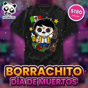 Playera Borrachito Negra - pandita.mx