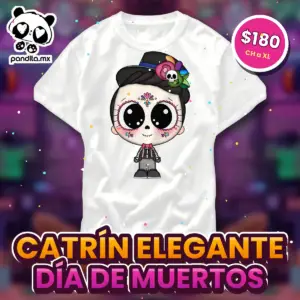 Playera Catrín Elegante Blanca - pandita.mx