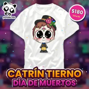 Playera Catrín Tierno Blanca - pandita.mx