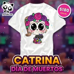 Playera Catrina Blanca - pandita.mx