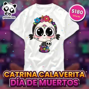 Playera Catrina Calaverita Blanca - pandita.mx