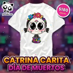 Playera Catrina Carita Blanca - pandita.mx