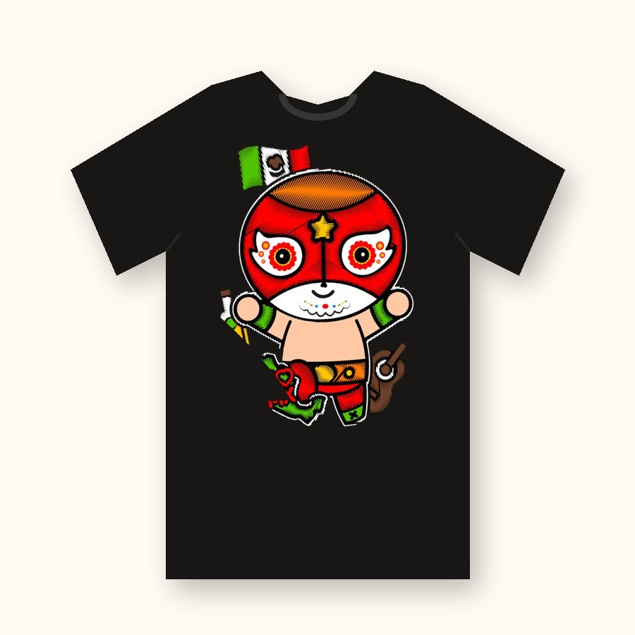 Playera Chibis México diseño 2