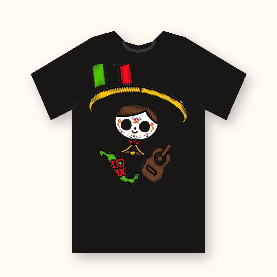 Playera Chibis México diseño 3