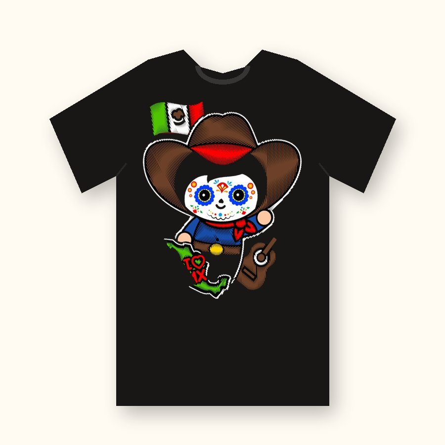 Playera Chibis México diseño 4