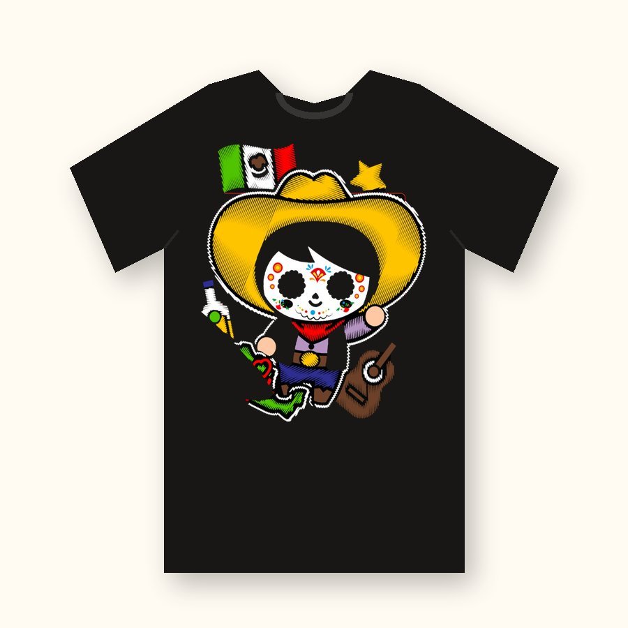 Playera Chibis México diseño 5