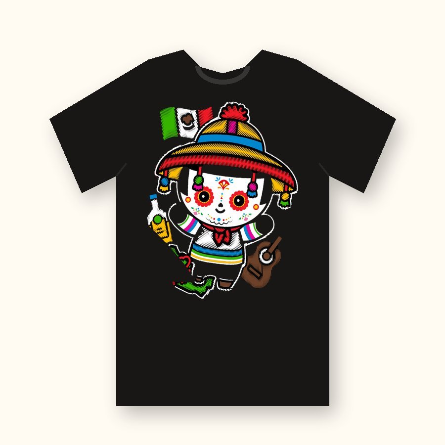 Playera Chibis México diseño 6