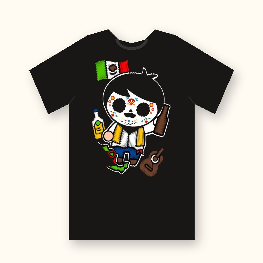 Playera Chibis México diseño 7