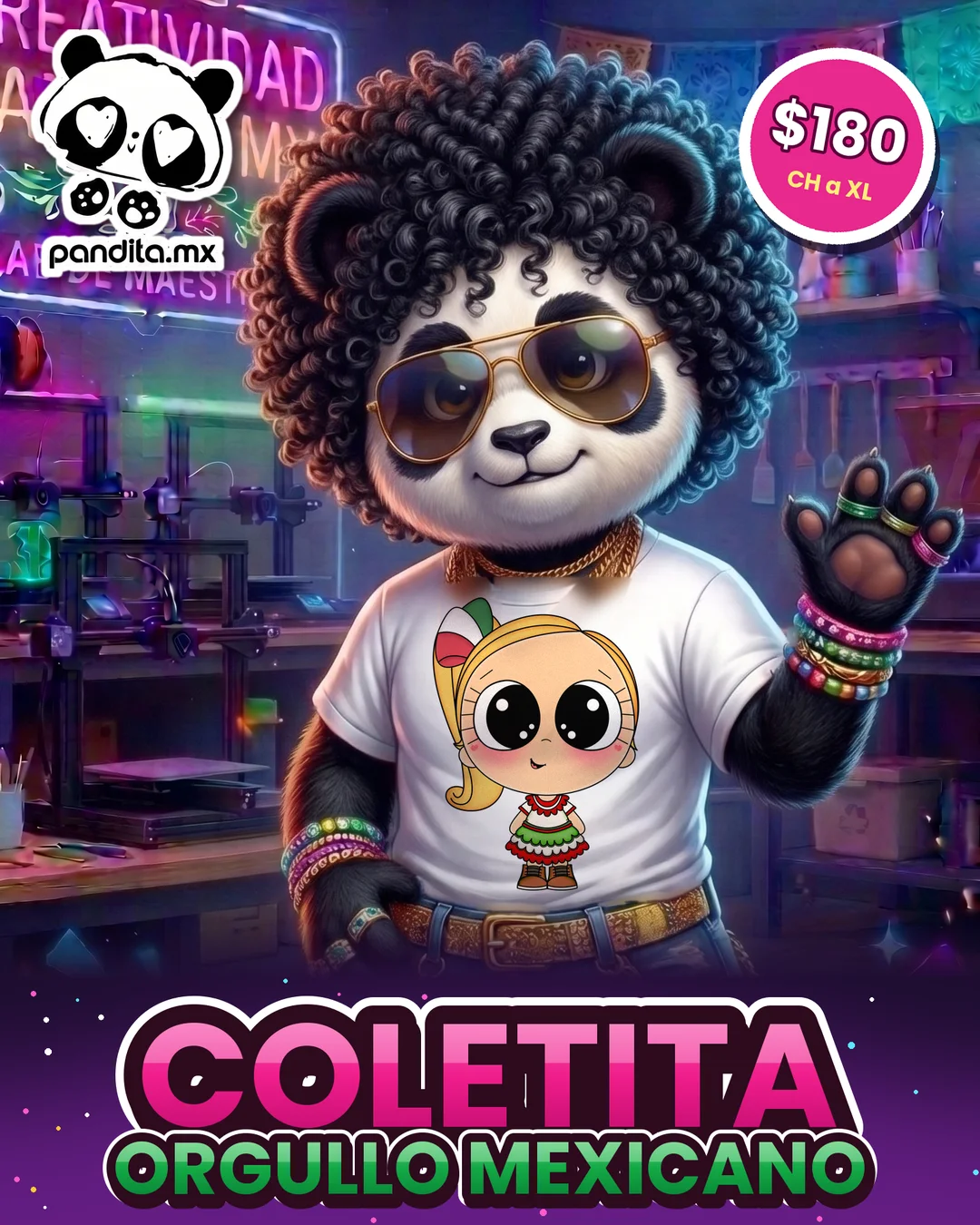 Playera Coletita Blanca modelo - pandita.mx