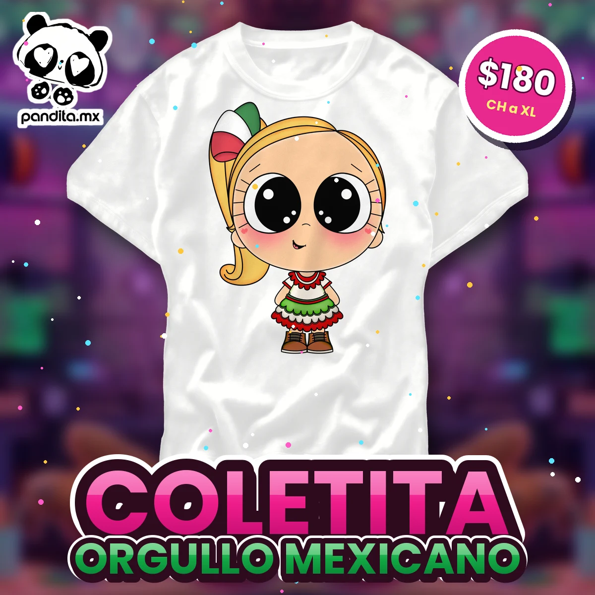 Playera Coletita Blanca - pandita.mx