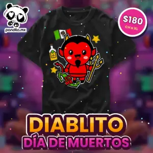 Playera Diablito Negra - pandita.mx