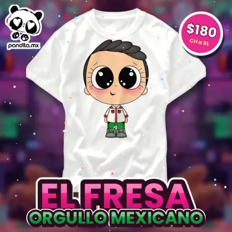 Playera El Fresa Blanca - pandita.mx