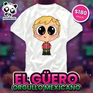 Playera El Güero Blanca - pandita.mx