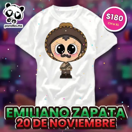 Playera Emiliano Zapata Blanca - pandita.mx