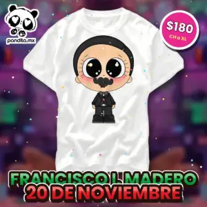 Playera Francisco I. Madero Blanca - pandita.mx