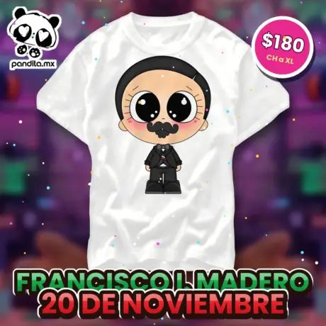 Playera Francisco I. Madero Blanca - pandita.mx