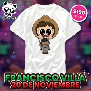 Playera Francisco Villa Blanca - pandita.mx