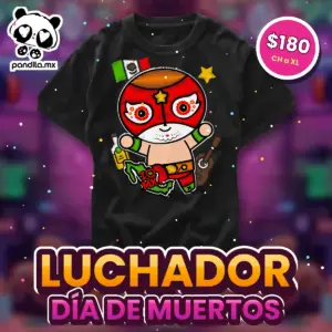 Playera Luchador Negra - pandita.mx