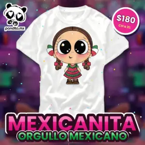 Playera Mexicanita Blanca - pandita.mx