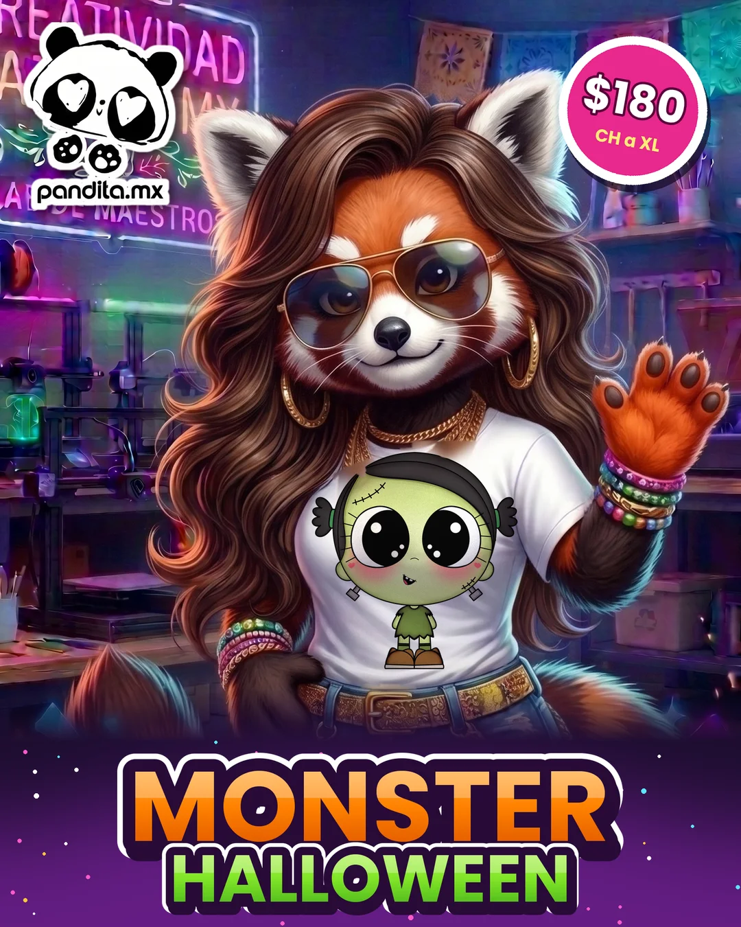 Playera Monster Blanca modelo - pandita.mx
