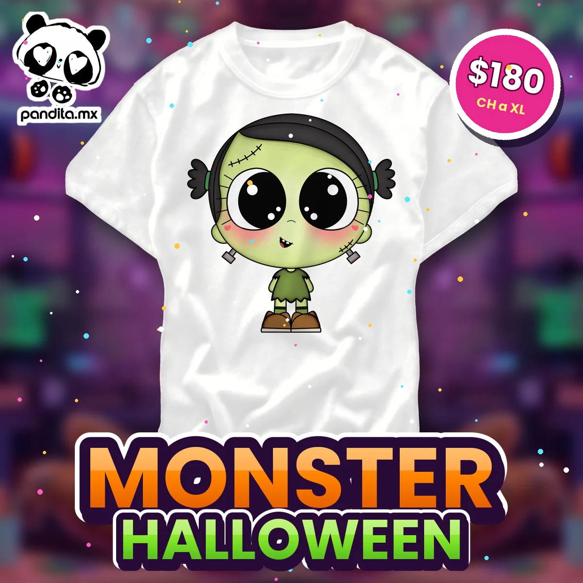 Playera Monster Blanca - pandita.mx