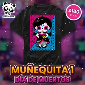 Playera Muñequita 1 Negra - pandita.mx