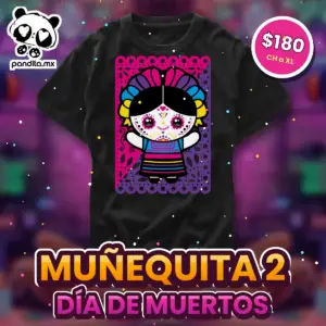 Playera Muñequita 2 Negra - pandita.mx