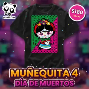Playera Muñequita 4 Negra - pandita.mx