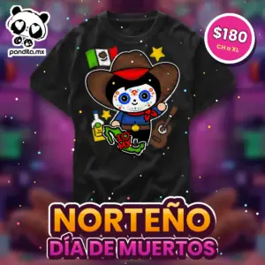Playera Norteño Negra - pandita.mx