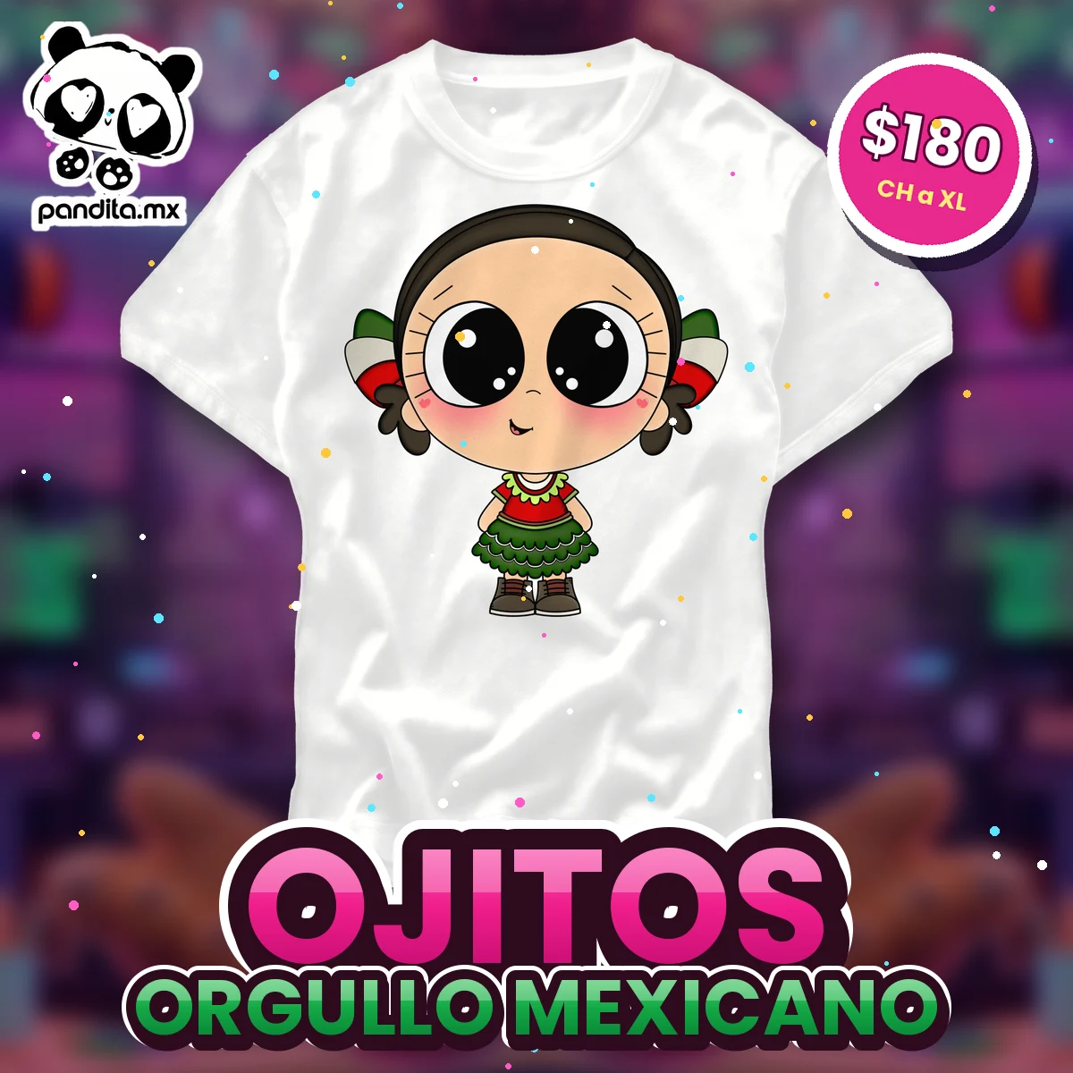 Playera Ojitos Blanca - pandita.mx