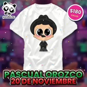 Playera Pascual Orozco Blanca - pandita.mx