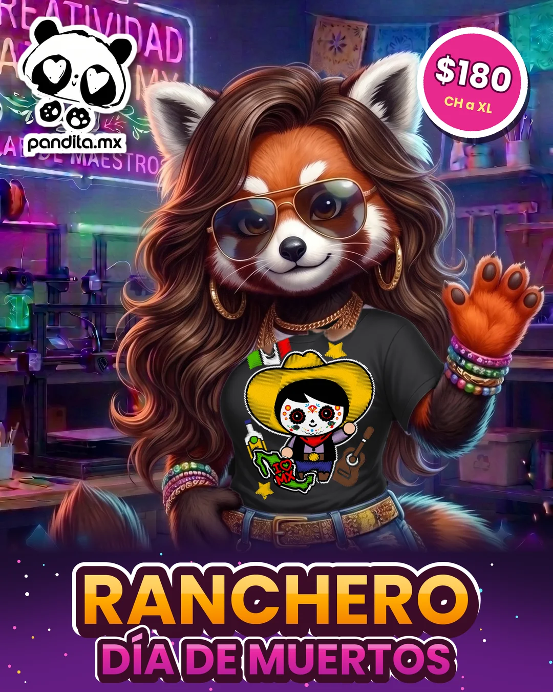 Playera Ranchero Negra modelo - pandita.mx