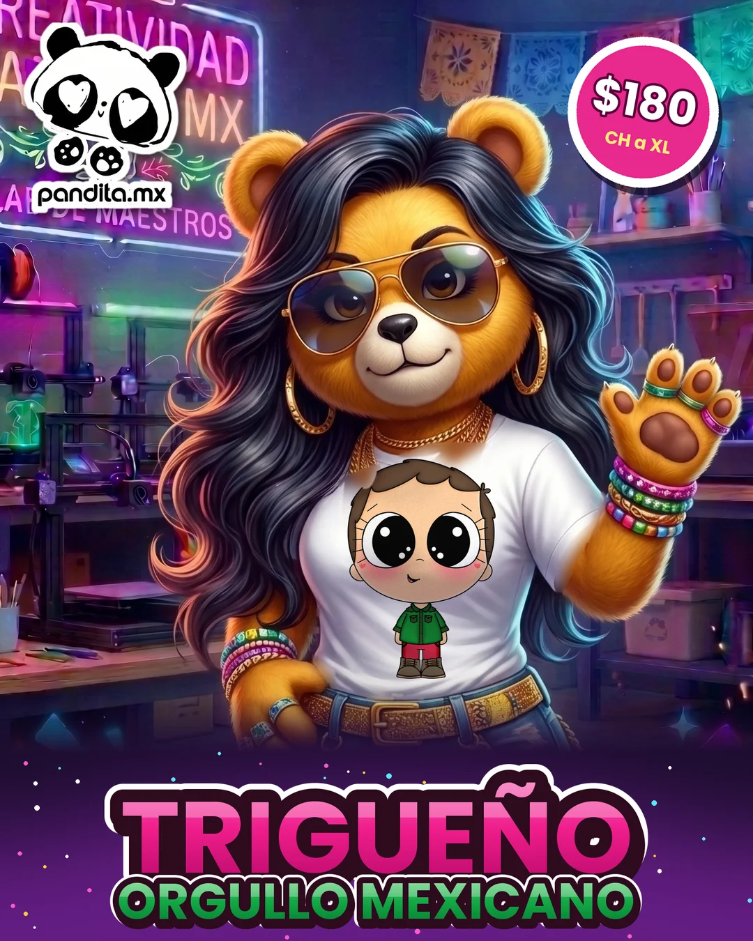 Playera Trigueño Blanca modelo - pandita.mx