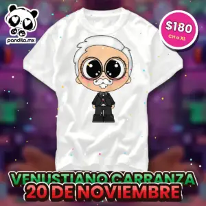 Playera Venustiano Carranza Blanca - pandita.mx