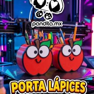 Porta Lápices en Forma de Manzana