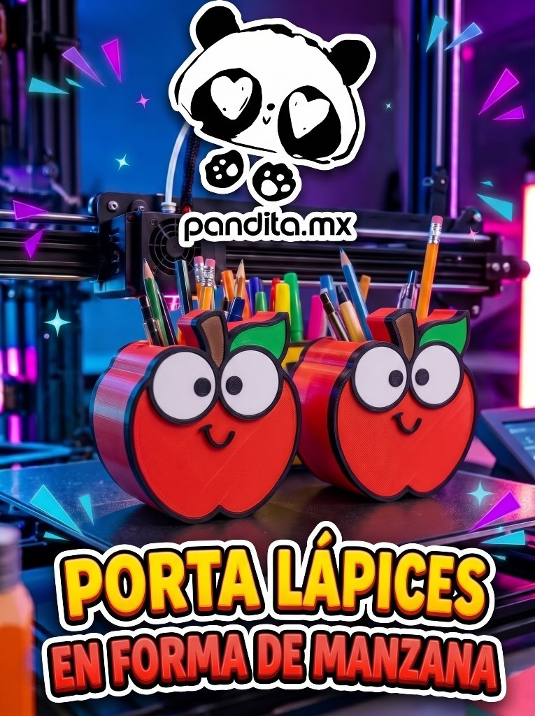 Porta Lápices en Forma de Manzana