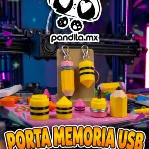 Porta Memoria USB Lápiz y Crayola