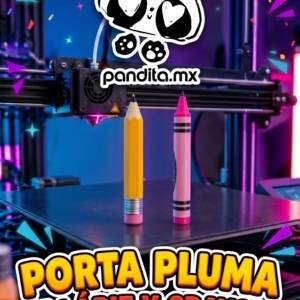 Porta Pluma de Lápiz y Crayola