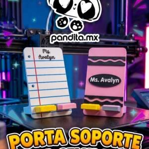 Soporte para Celulares Tipo Cuaderno y Crayola