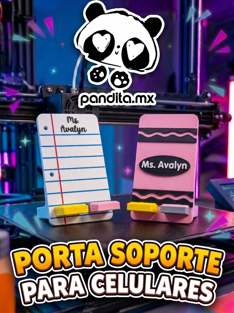Soporte para Celulares Tipo Cuaderno y Crayola
