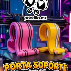 Soporte Curvo para Celular Lápiz y Crayola
