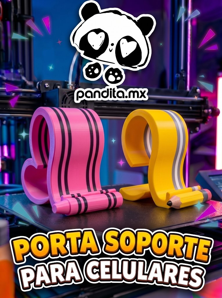 Soporte Curvo para Celular Lápiz y Crayola