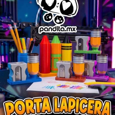 Porta Lapicera Sacapuntas y Lápiz