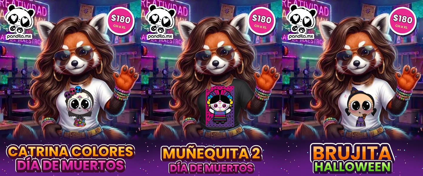 Playeras de temporada Día de Muertos y Halloween - pandita.mx